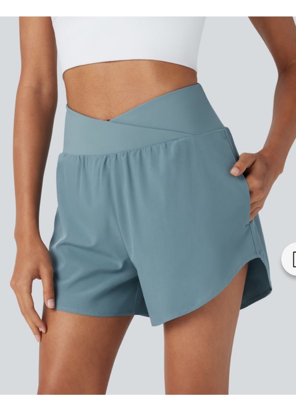 Halara Breezeful High Waisted Crossover 2-in-1 Shorts Large Blue Navy Bundle 2 - Picture 2 of 10